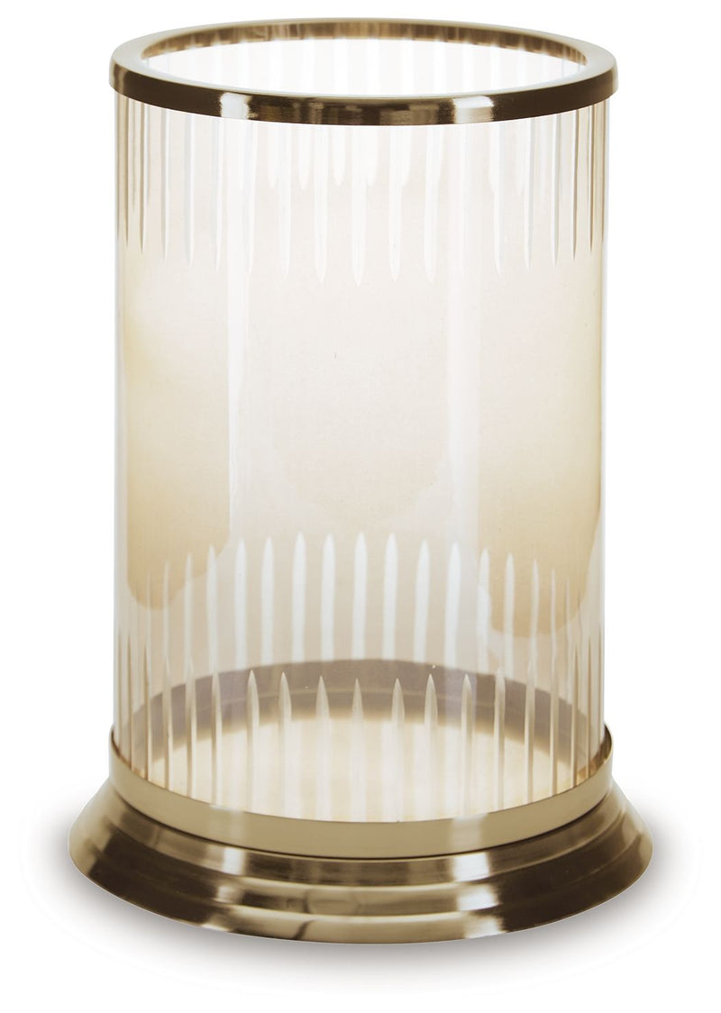 Aavinson - Candle Holder - 11.5" - Amber / Gold Finish
