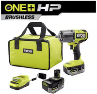RYOBI ONE+ HP 18V Brushless Cordless 4-Mode 1/2 in. High Torque Impact Wrench Kit with (2) 4.0 Ah Batteries and Charger PBLIW01K2